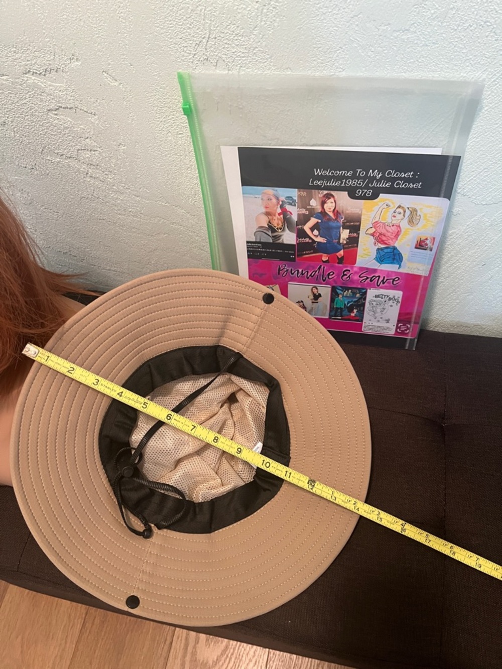 #1792**Light Tan Unisex’s Wide Brim Sun Hat with Chin Strap - Picture 3 of 11